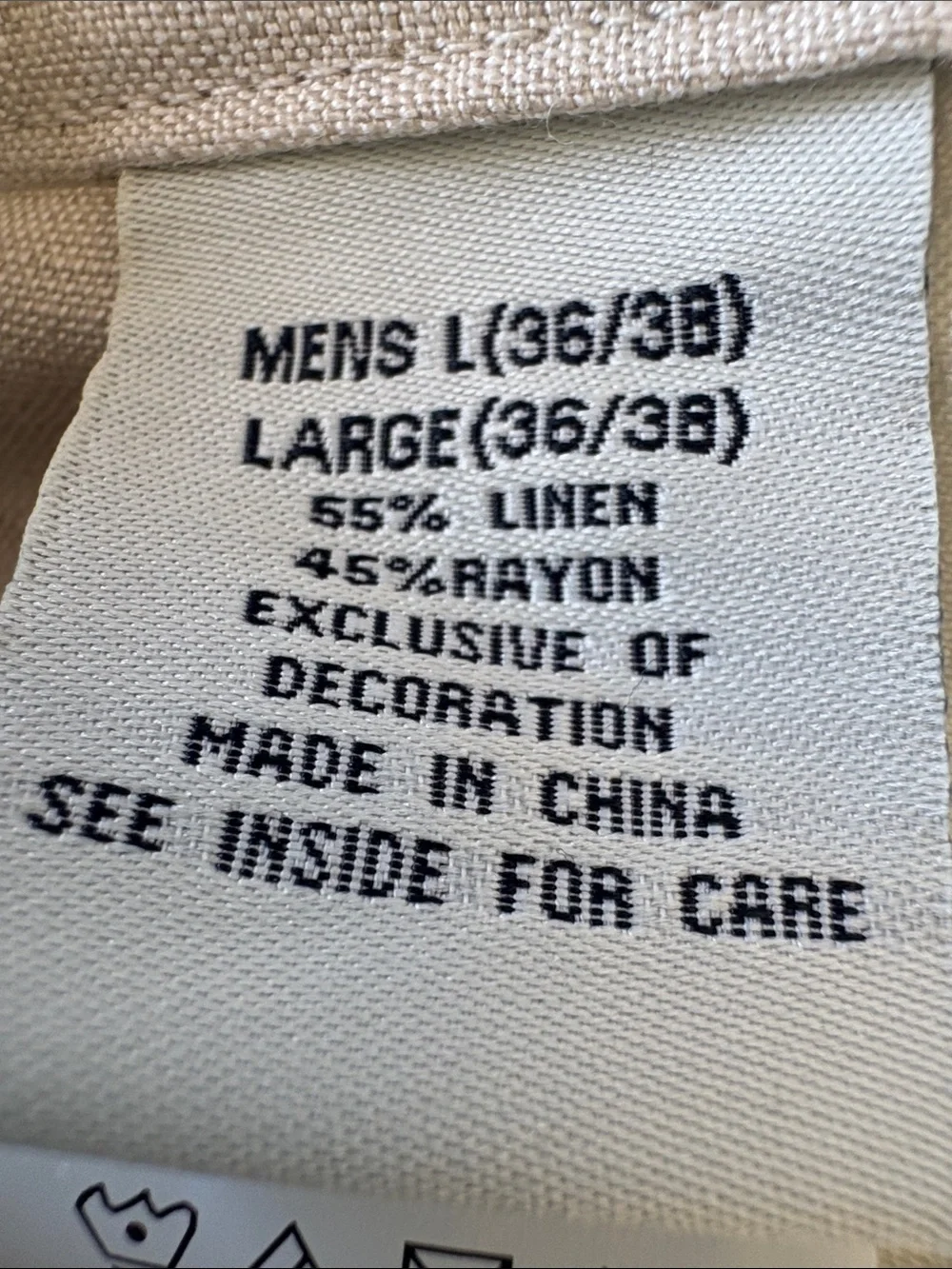 NWT Cubavera Men's Linen Blend Flat Front Drawstring Pants Natural Beige Size L